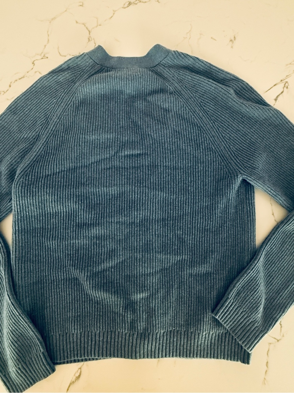 J. Crew Women's Ribbed Button-Front Cardigan - Dusty Blue - Picture 6 of 6